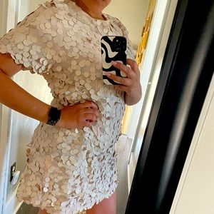 ASOS sequin champagne mini dress